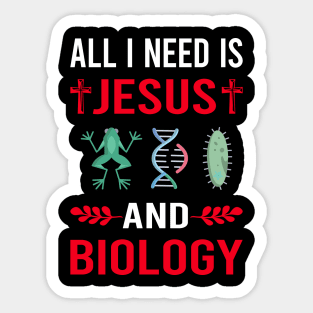 I Need Jesus And Biology Sticker